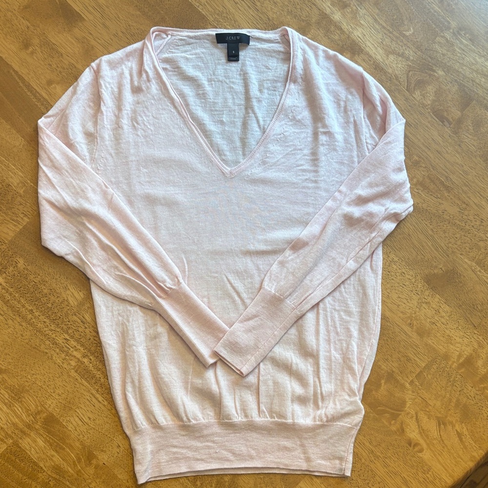 J. Crew Light Pink V-Neck Sweater